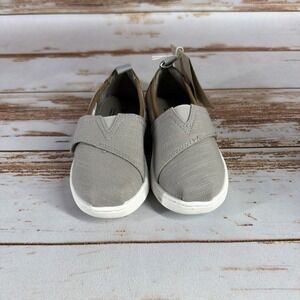 NIB TOMS Alpargata Toddler Girls Size 8M Drizzle Grey Canvas Slip On Shoes Flats